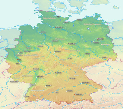 Karte von Deutschland, beschriftet