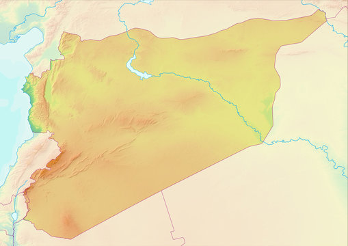 Karte von Syrien ohne Beschriftung