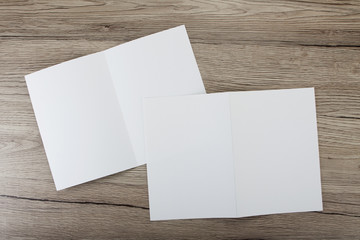 blank white folding paper flyer