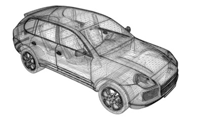 Fototapeta premium Car 3D model