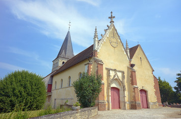 The medieval church in Champagne, France.