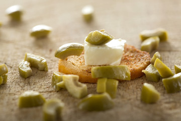 Antipasto with cheese and olive