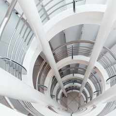 white spiral staircase