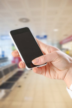 Closeup of a hand using Smartphone 