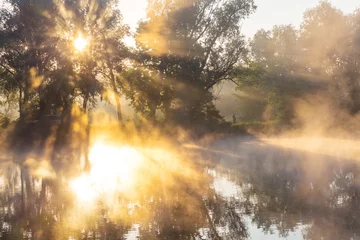Fototapete Rund Nebel am Fluss © Galyna Andrushko