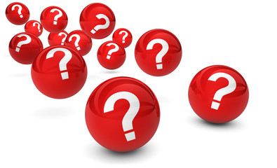 Questions Mark Symbol On Red Balls
