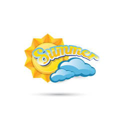 vector summer label. summer icon with sun. 