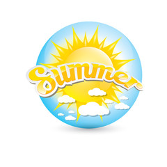 vector summer label. summer icon with sun. 