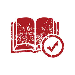 Select book red grunge icon