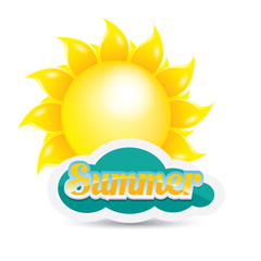 Fototapeta na wymiar vector summer label. summer icon with sun. 