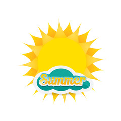 vector summer label. summer icon with sun. 