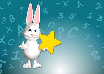 Hase Stern Superstar Gewinner 3D weiß zeigen Comic