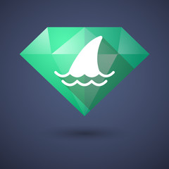 Naklejka premium Diamond icon with a shark fin