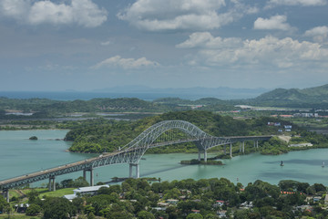 Bridge of the Americas, Panama Canal, pacific entrance Panama, Central America