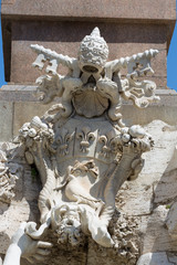 Fototapeta na wymiar Fountain of the Four Rivers - Italy, Rome. Navon Square