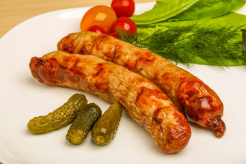 Grilled sausages