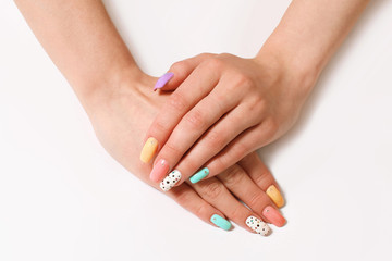 Fototapeta premium Manicure on female hands
