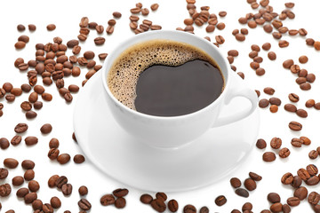 Cup of coffee isolated on white