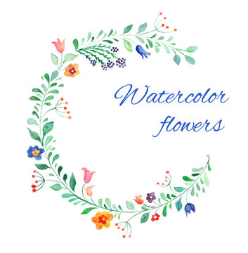 Watercolor flower vector background