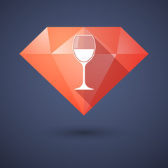 Diamond icon with a glass