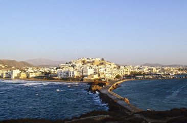aerial view of Naxos island Greece