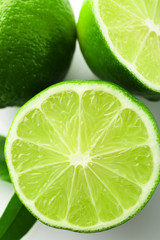 Sliced fresh limes