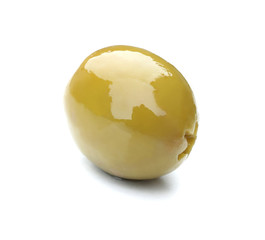 Green olive isolated on white