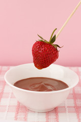 strawberries with chocolate topping
