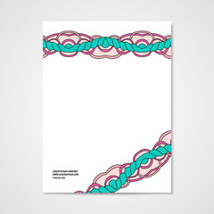 Graphic design letterhead with hand drawn ornament