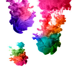 Fototapeta premium Rainbow of Acrylic Ink in Water. Color Explosion