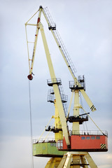 Fototapeta premium Industrial shipping cranes for containers