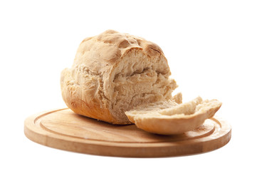 Homemade bread isolated on a white background