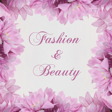 Fashion, Beauty Flower frame on white background 