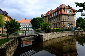 Fototapeta na wymiar Schloß und Schloßgarten Moritzburg Zeitz, Sachsen-Anhalt