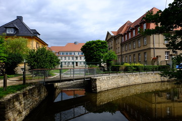 Fototapeta na wymiar Schloß und Schloßgarten Moritzburg Zeitz, Sachsen-Anhalt
