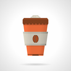 Disposable coffee cup flat color vector icon
