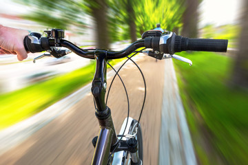 Fototapeta na wymiar Bike speed on the bicycle road