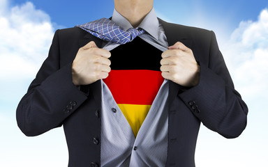 businessman showing German flag