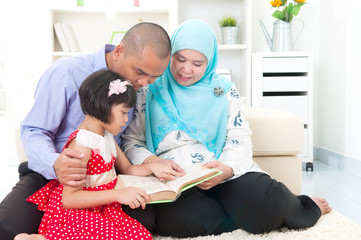 Malay family reading