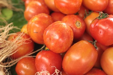 Fresh tomatoes in the market