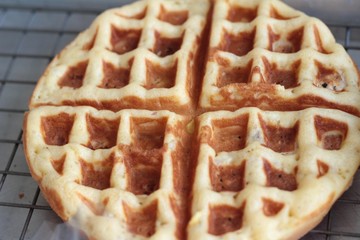 Sweet waffles in the market