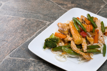 Oriental Stir Fry with Porc and Vegetables