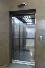 Passenger lift with open door
