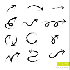 Obraz premium Set of doodle rough bursh arrows, Design element for business pr