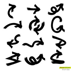 Set of doodle rough bursh arrows, Design element for business pr