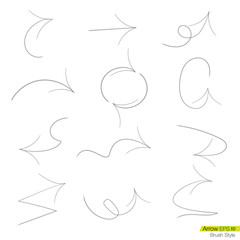 Set of doodle rough bursh arrows, Design element for business pr