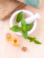 Alternative medicine lemon basil oil natural spas ingredients fo