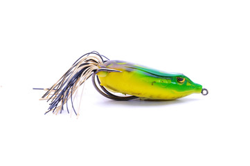 Rubber Frog For Top Water Fishing For Large Mouth Bass Over Whit