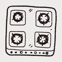 Obraz premium gas stove doodle