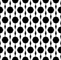 Black and white geometric seamless pattern, abstract background.